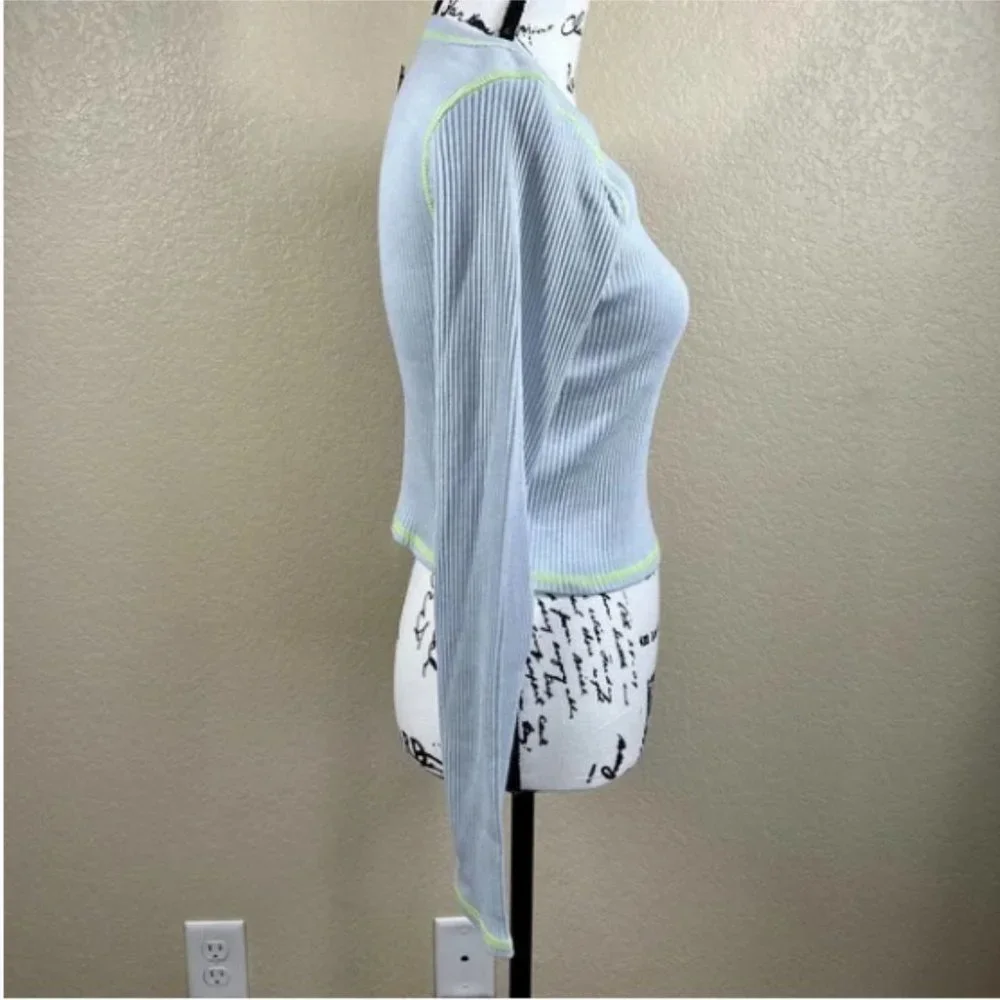 Wild Fable women top blue long sleeve crop top - Picture 6 of 9
